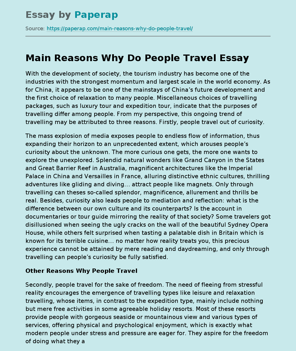 Qu'est-ce qui donne envie de voyager ?